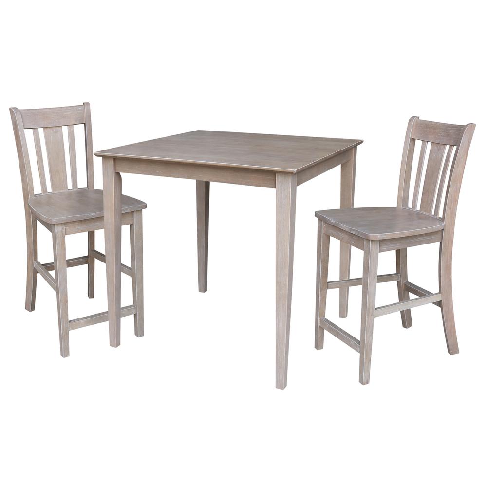 36X36 Counter Height Dining Table With 2 San Remo Counter Height Stools