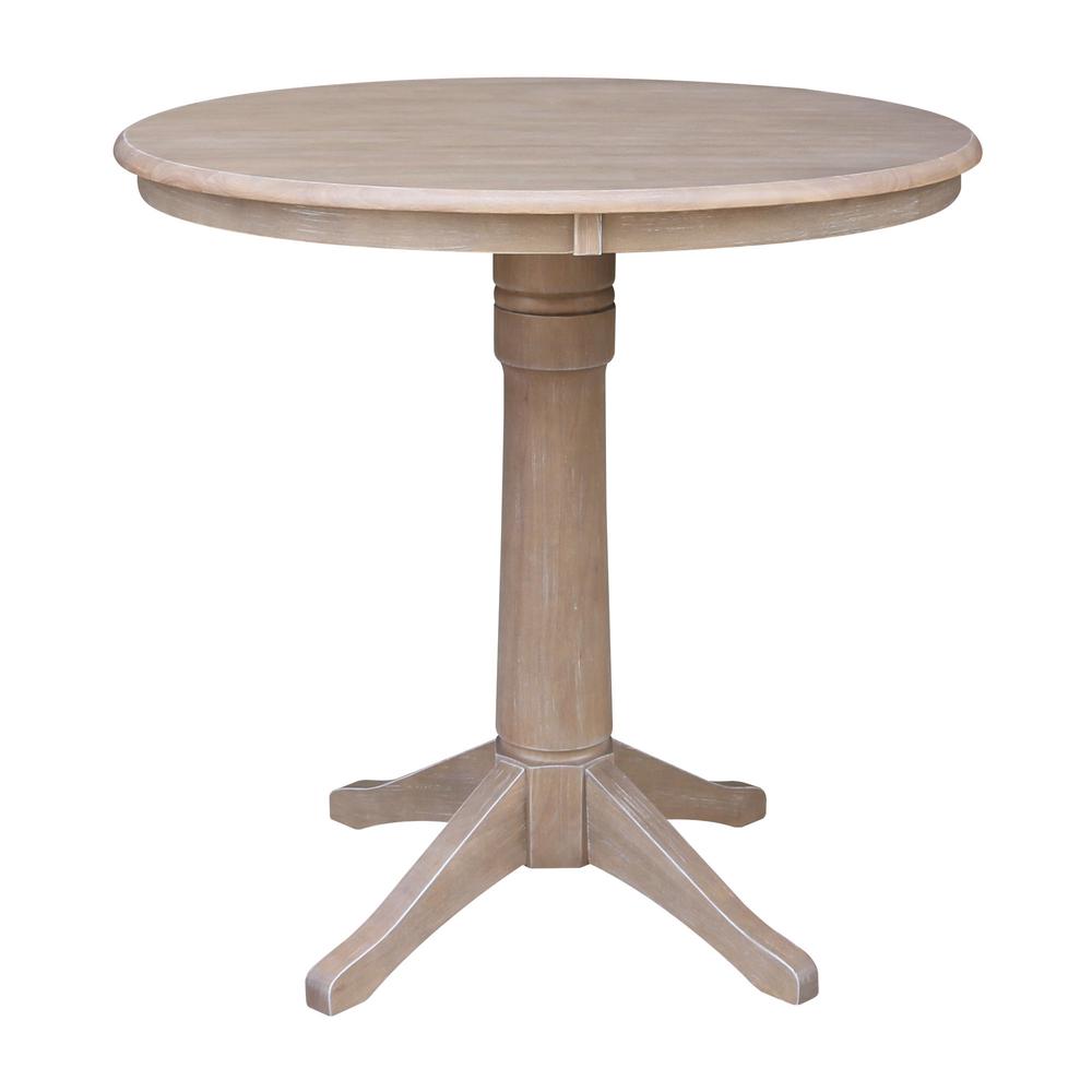 36" Round Pedestal Gathering Height Table With 2 San Remo Counter Height Stools