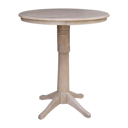 36" Round Pedestal Bar Height Table With 2 X-Back  Bar Height Stools