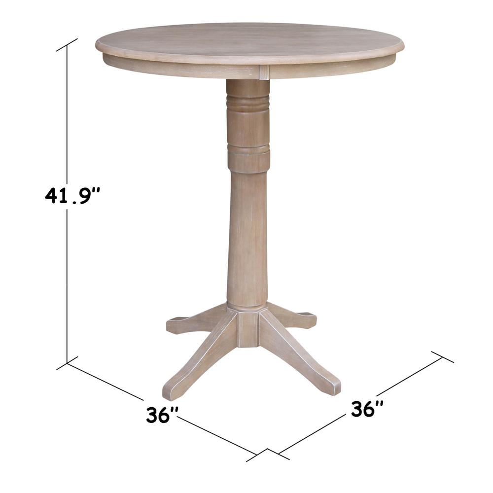 36" Round Pedestal Bar Height Table With 2 X-Back  Bar Height Stools