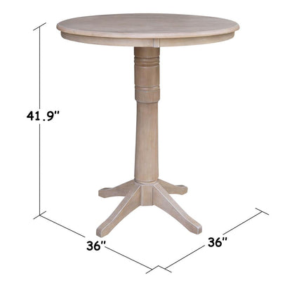 36" Round Pedestal Bar Height Table With 2 X-Back  Bar Height Stools