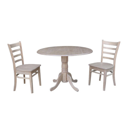 42" Dual Drop Leaf Table With 2 Emily Side Chairs