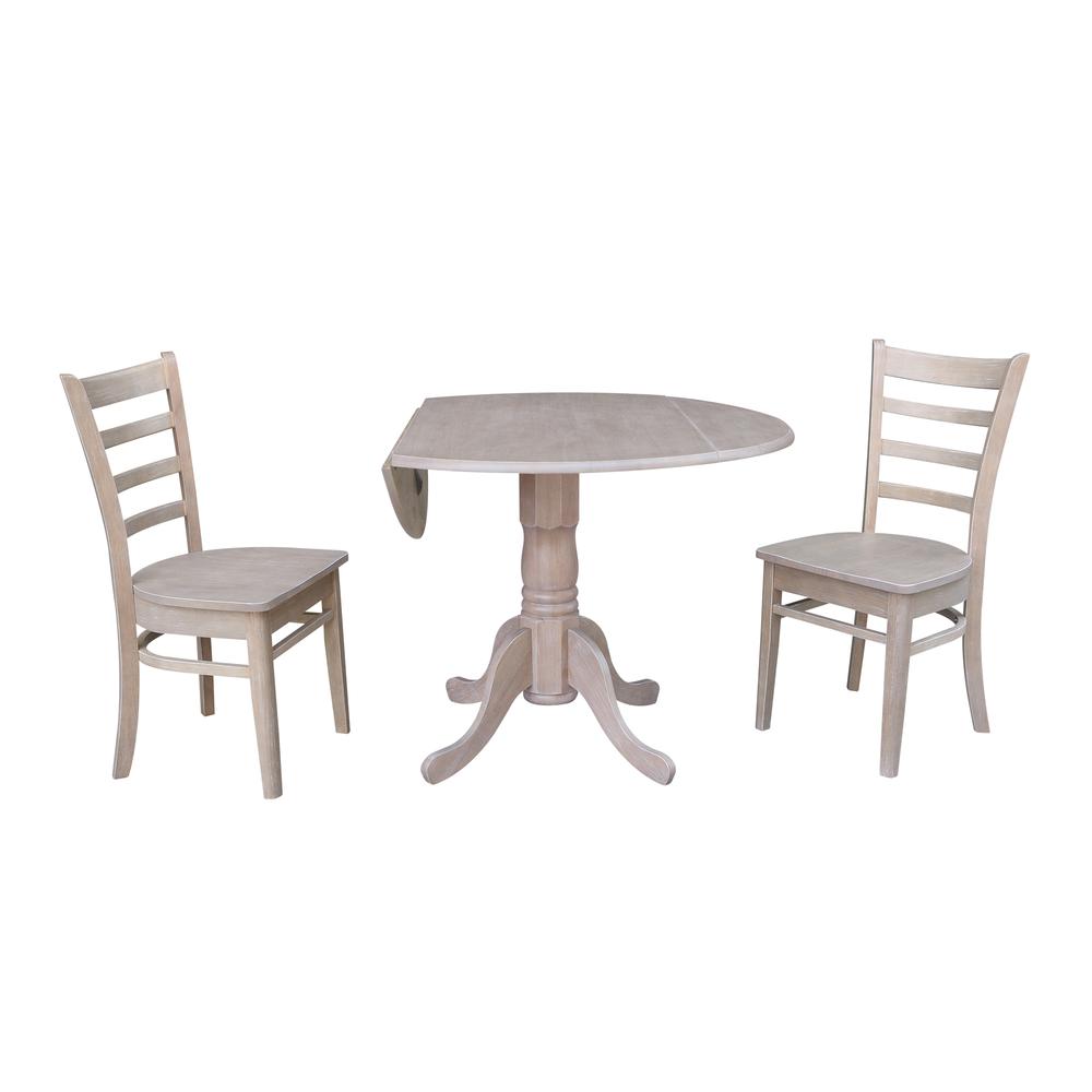 42" Dual Drop Leaf Table With 2 Emily Side Chairs