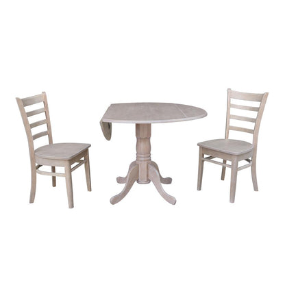 42" Dual Drop Leaf Table With 2 Emily Side Chairs