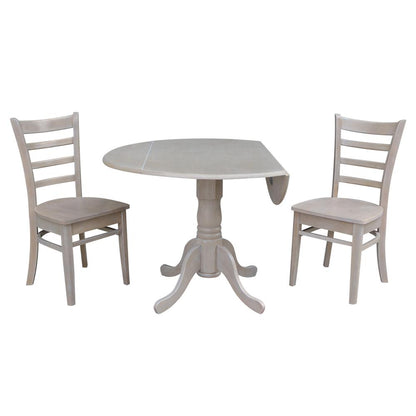 42" Dual Drop Leaf Table With 2 Emily Side Chairs