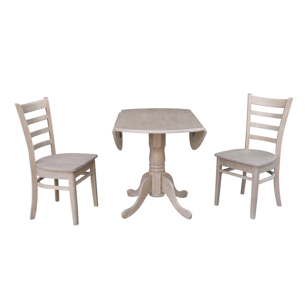 42" Dual Drop Leaf Table With 2 Emily Side Chairs