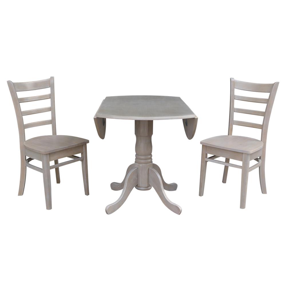 42" Dual Drop Leaf Table With 2 Emily Side Chairs