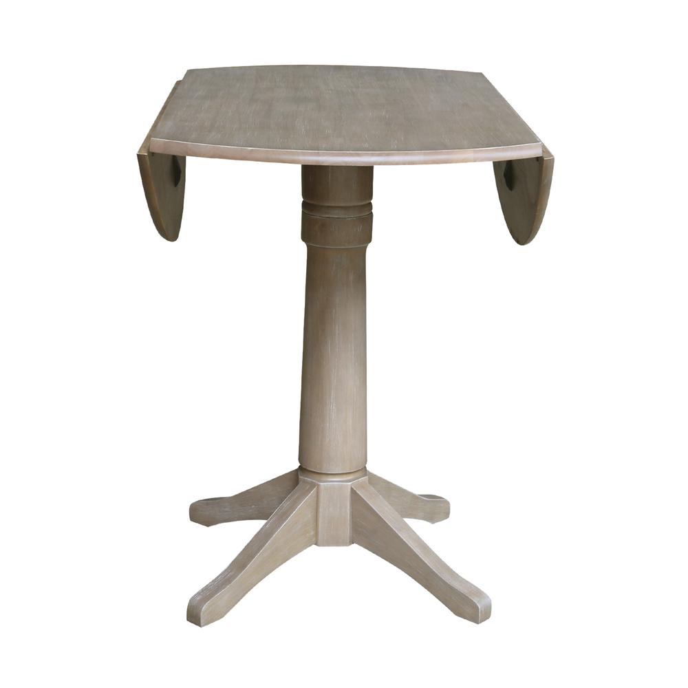 42" Round Dual Drop Leaf Pedestal Table - 30.3"H
