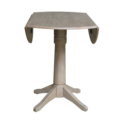 42" Round Dual Drop Leaf Pedestal Table - 30.3"H