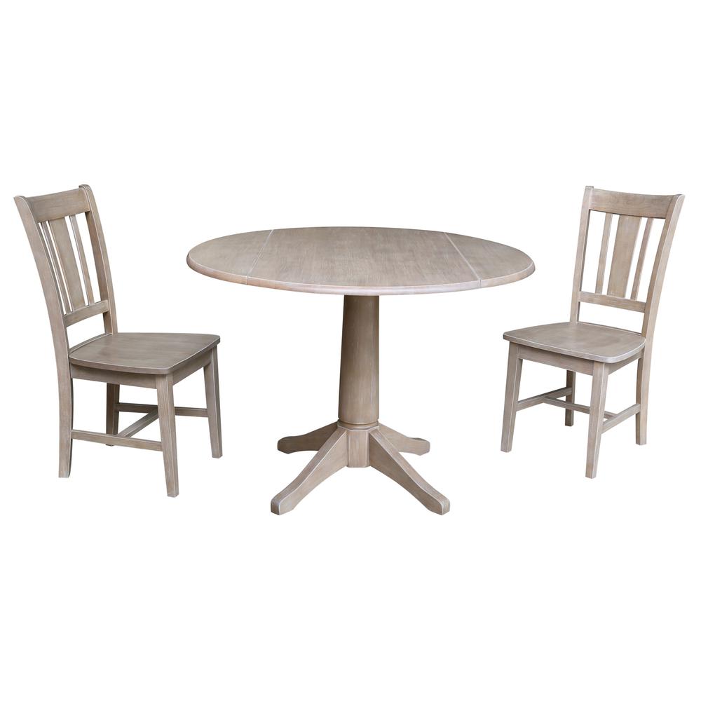 42" Round Dual Drop Leaf Pedestal Table - 30.3"H