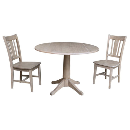 42" Round Dual Drop Leaf Pedestal Table - 30.3"H
