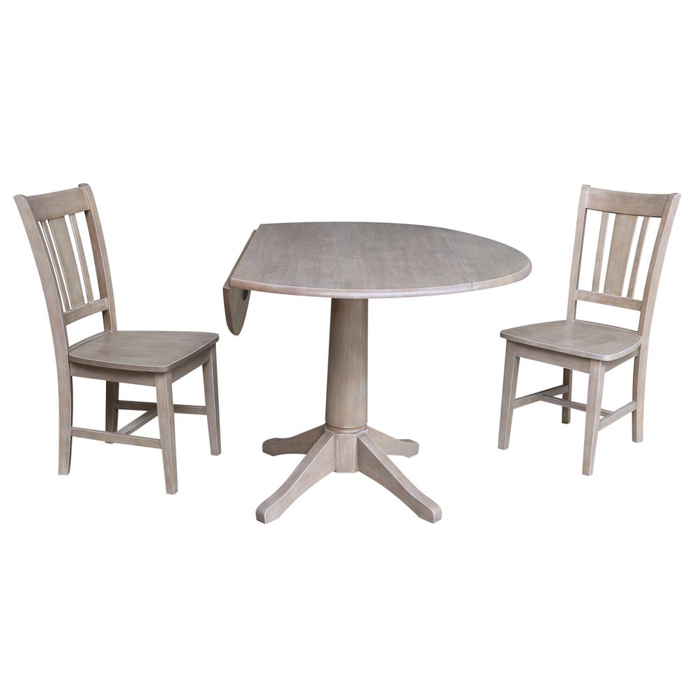 42" Round Dual Drop Leaf Pedestal Table - 30.3"H