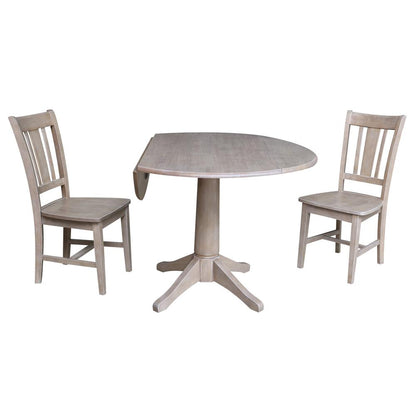 42" Round Dual Drop Leaf Pedestal Table - 30.3"H