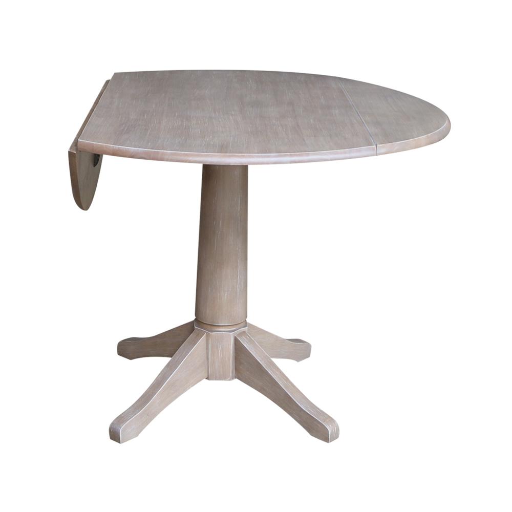42" Round Dual Drop Leaf Pedestal Table - 30.3"H