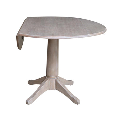 42" Round Dual Drop Leaf Pedestal Table - 30.3"H