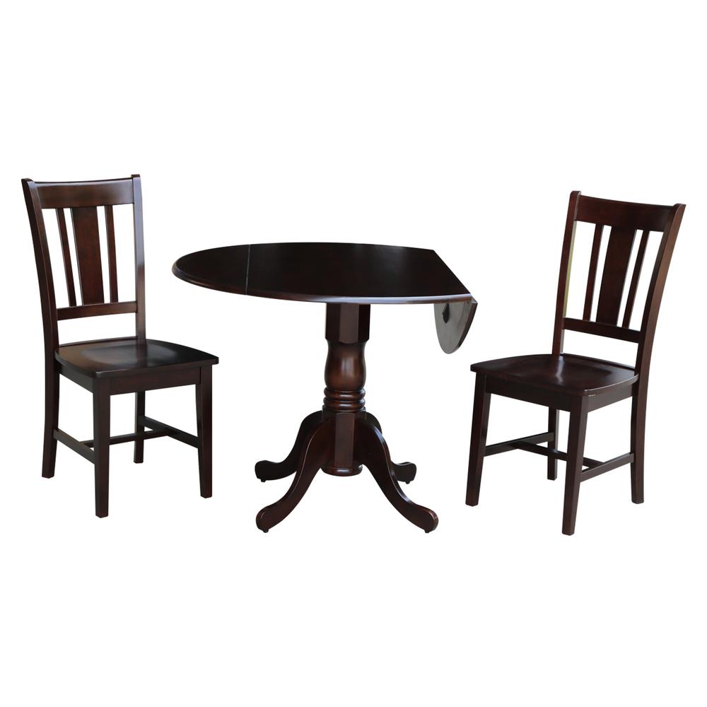 42" Dual Drop Leaf Table With 2 San Remo Chairs