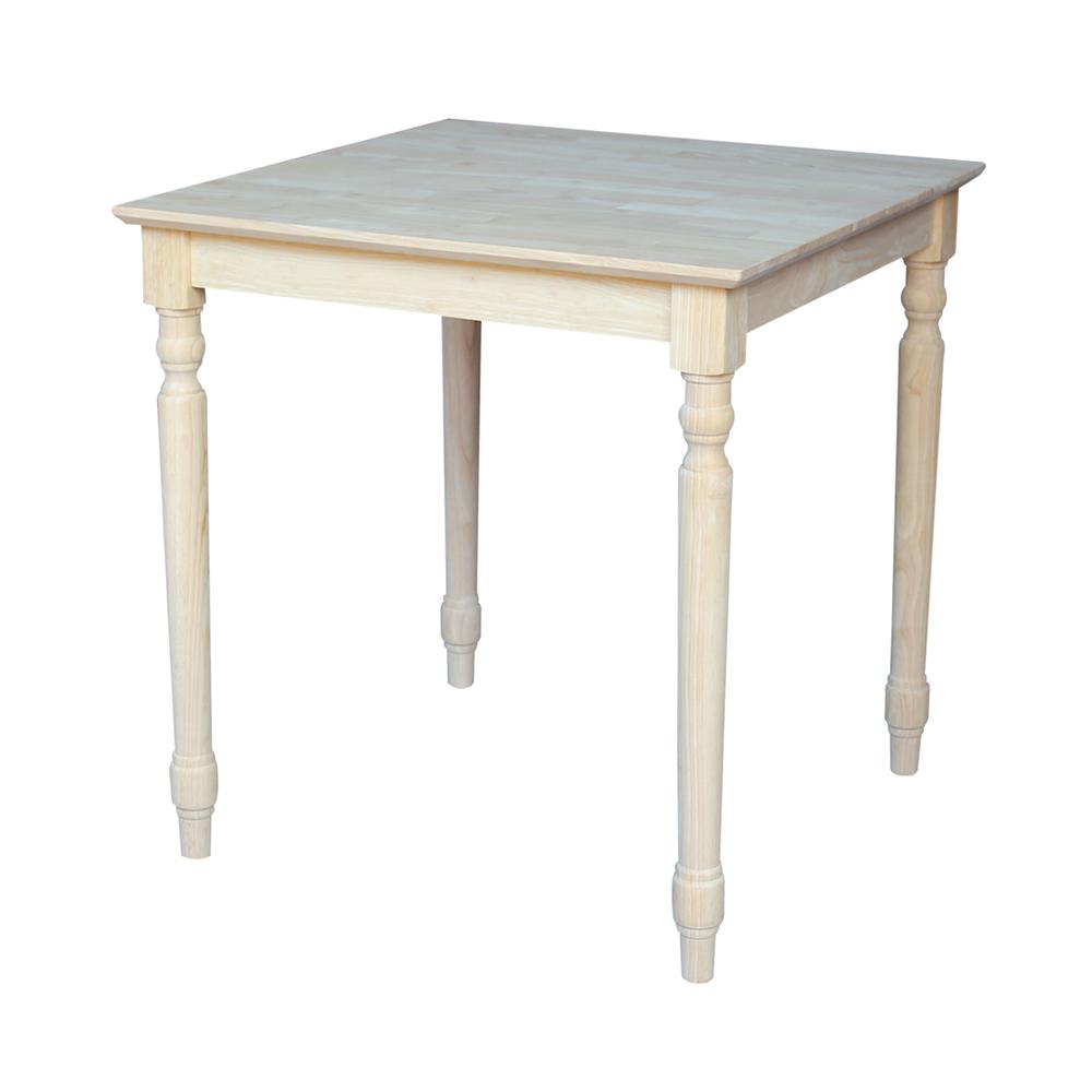 Solid Wood Top Table - Turned Legs