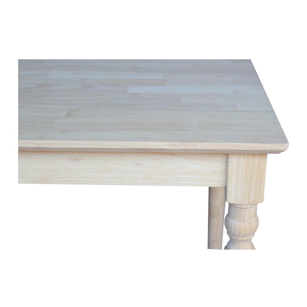 Solid Wood Top Table - Turned Legs