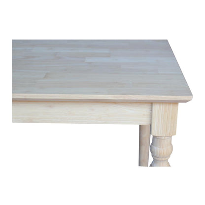 Solid Wood Top Table - Turned Legs