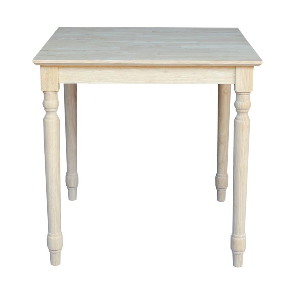 Solid Wood Top Table - Turned Legs