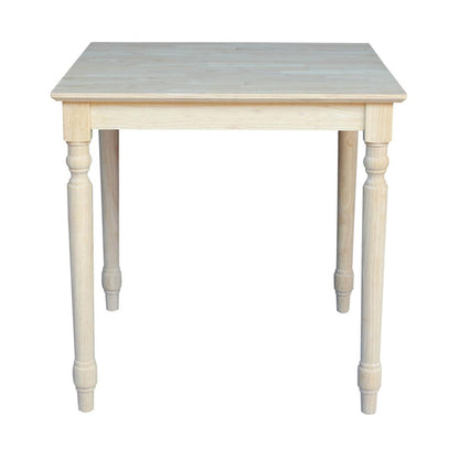 Solid Wood Top Table - Turned Legs