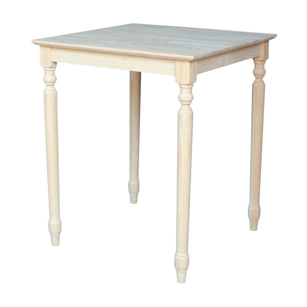 Solid Wood Top Table - Turned Legs