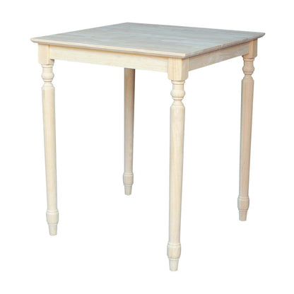 Solid Wood Top Table - Turned Legs