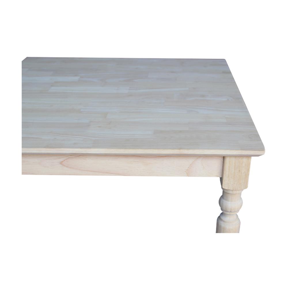 Solid Wood Top Table - Turned Legs
