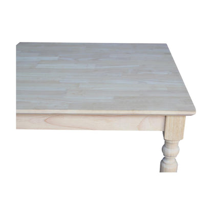 Solid Wood Top Table - Turned Legs
