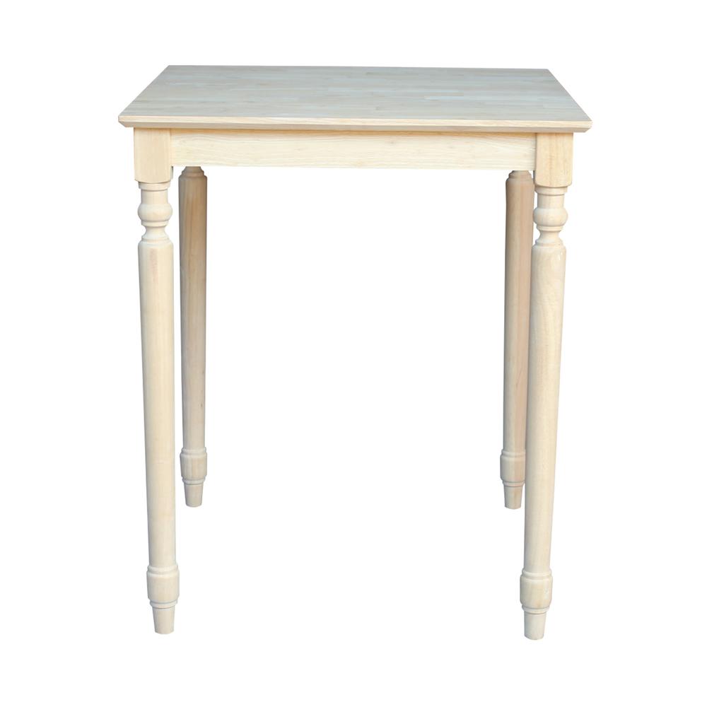 Solid Wood Top Table - Turned Legs