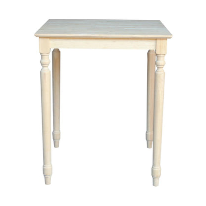 Solid Wood Top Table - Turned Legs