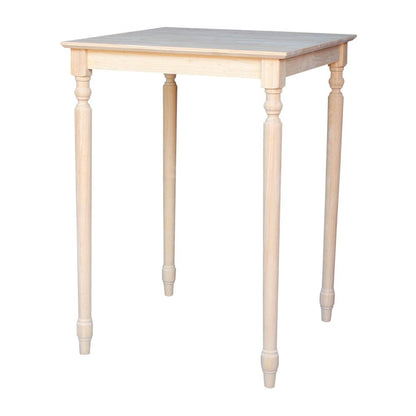 Solid Wood Top Table - Turned Legs