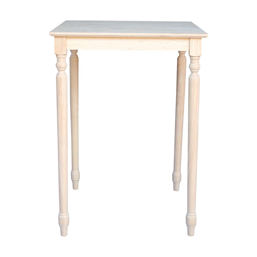 Solid Wood Top Table - Turned Legs