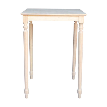 Solid Wood Top Table - Turned Legs
