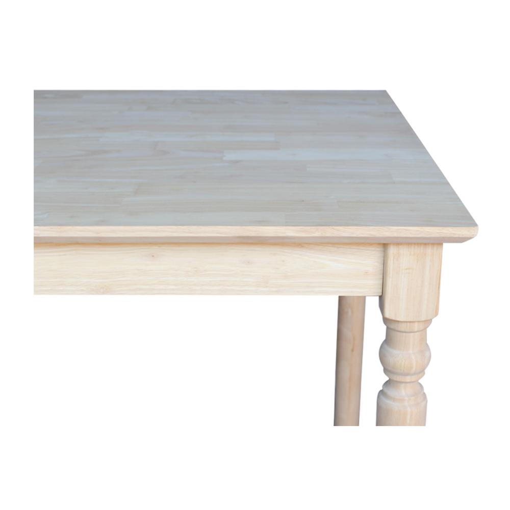 Solid Wood Top Table - Turned Legs