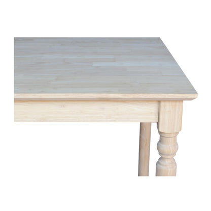 Solid Wood Top Table - Turned Legs
