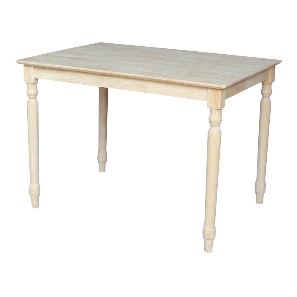 Solid Wood Top Table - Turned Legs