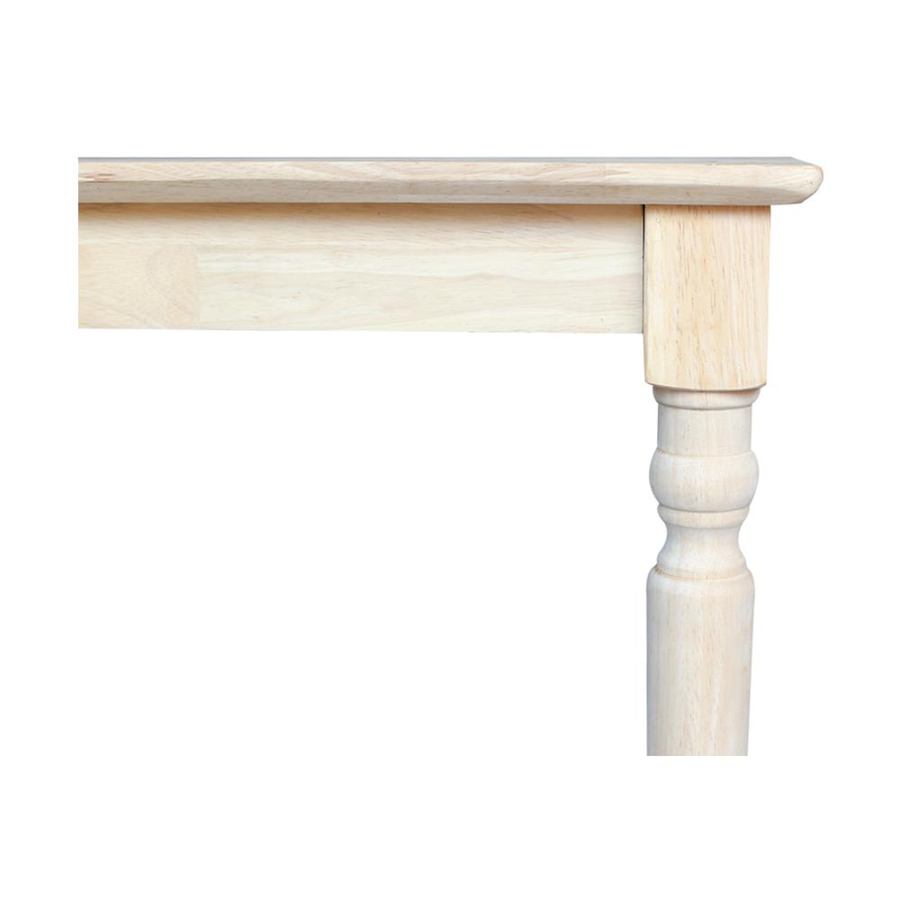 Solid Wood Top Table - Turned Legs