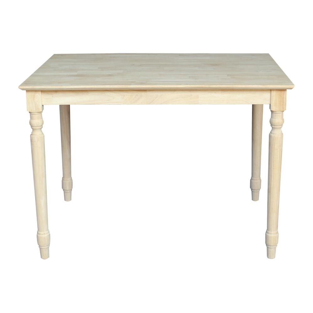 Solid Wood Top Table - Turned Legs