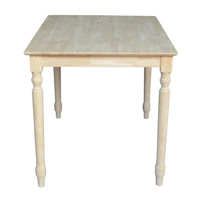 Solid Wood Top Table - Turned Legs