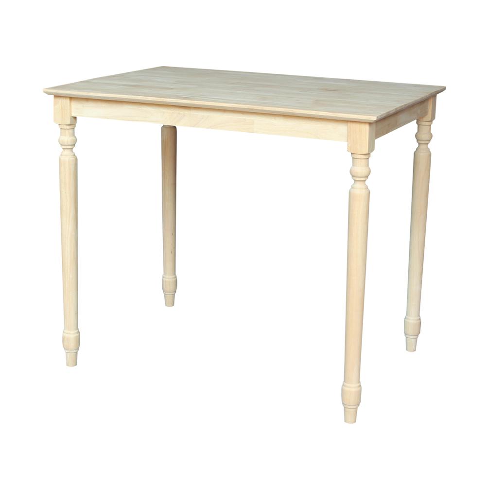 Solid Wood Top Table - Turned Legs