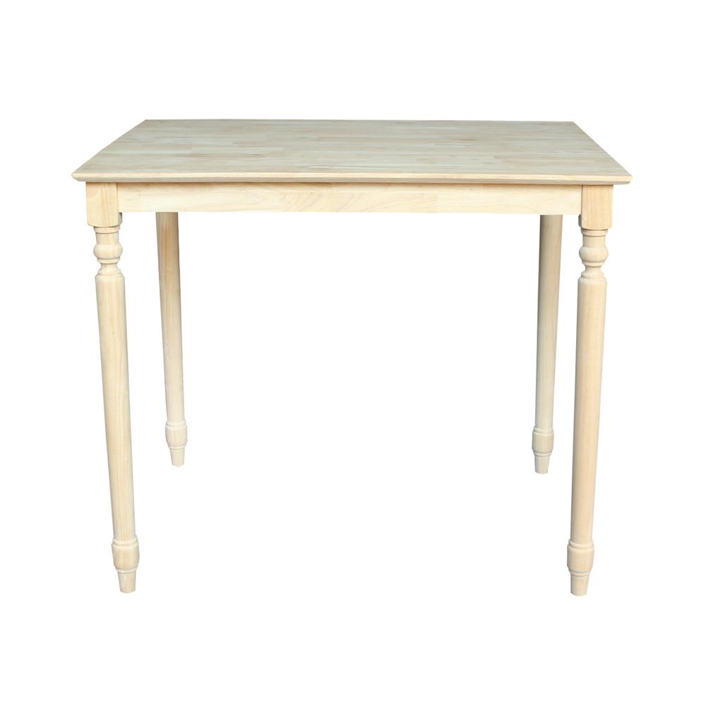 Solid Wood Top Table - Turned Legs