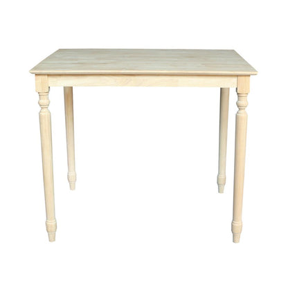 Solid Wood Top Table - Turned Legs