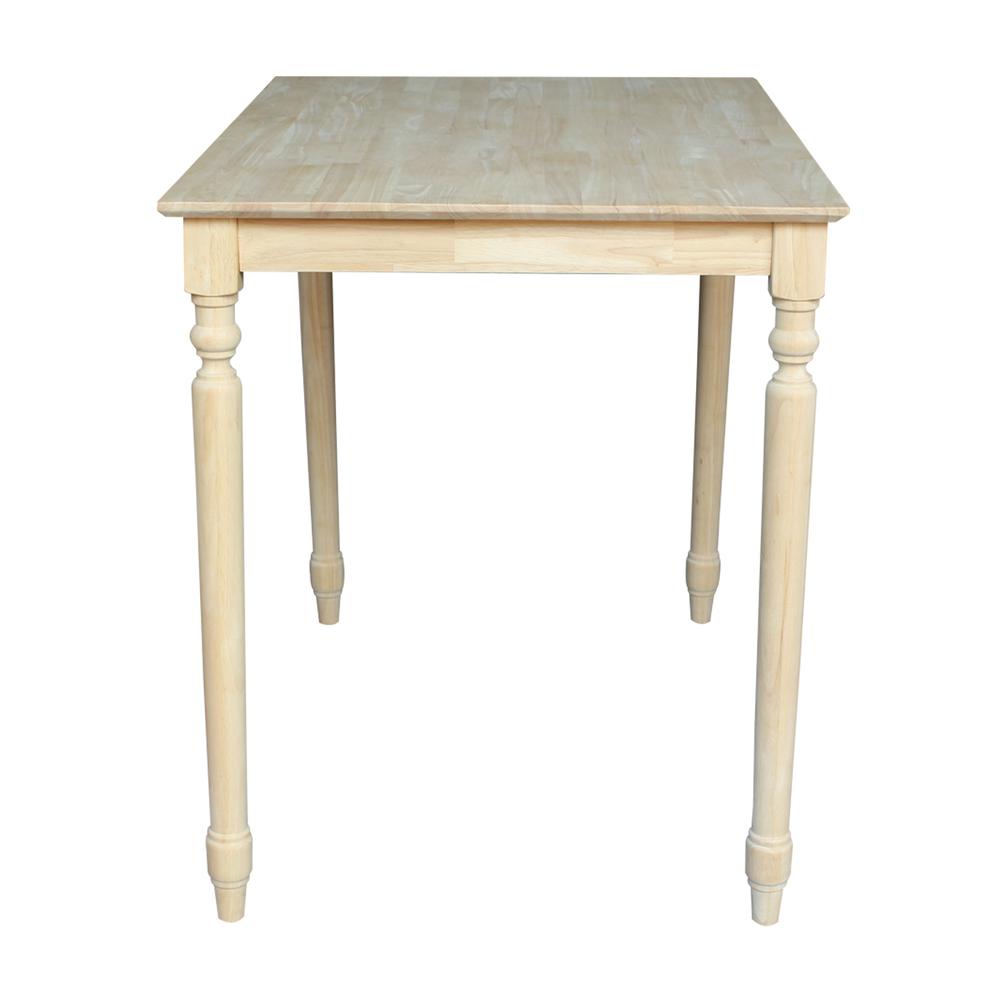 Solid Wood Top Table - Turned Legs