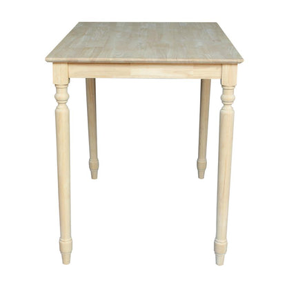Solid Wood Top Table - Turned Legs
