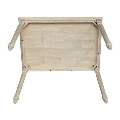 Solid Wood Top Table - Turned Legs