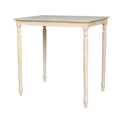 Solid Wood Top Table - Turned Legs