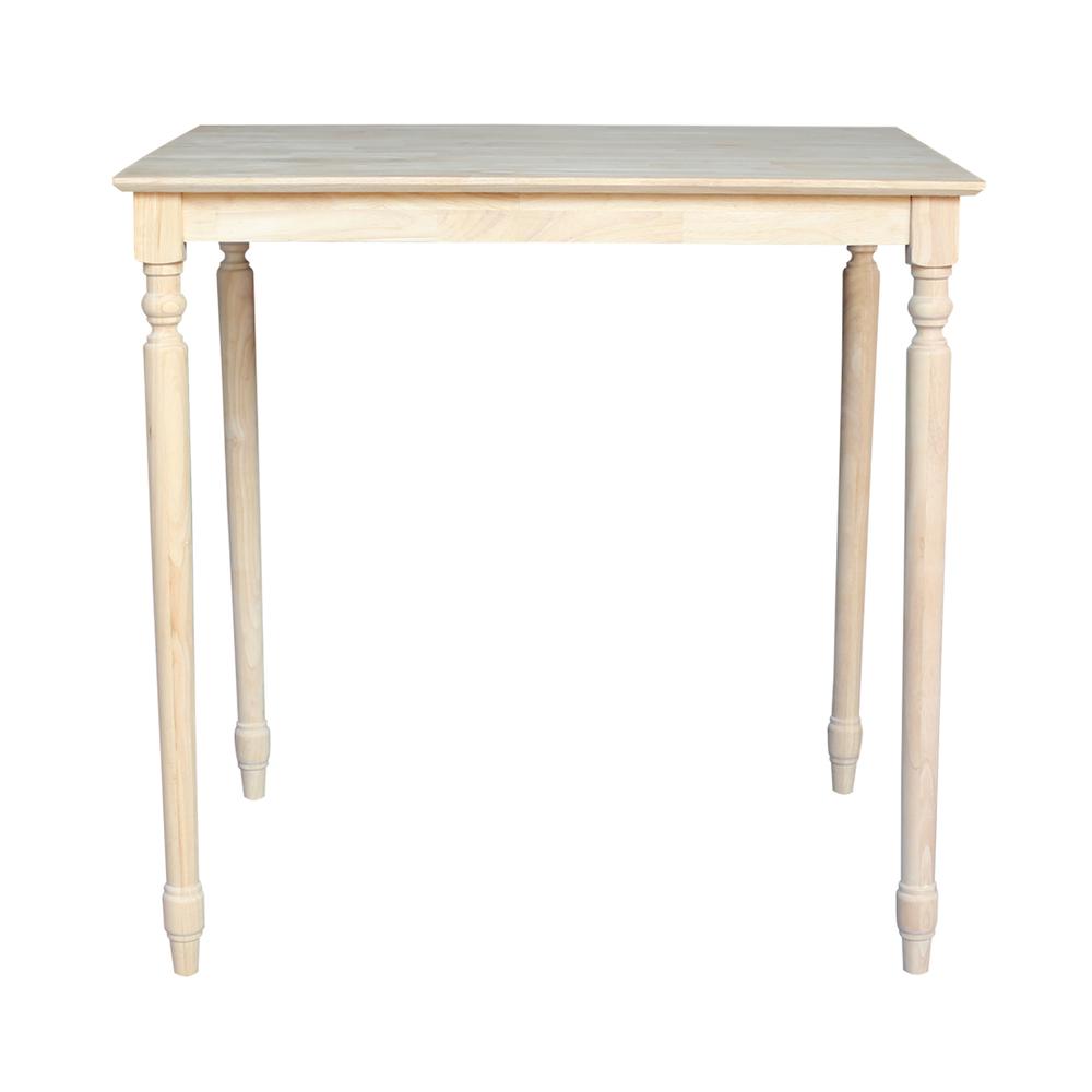 Solid Wood Top Table - Turned Legs