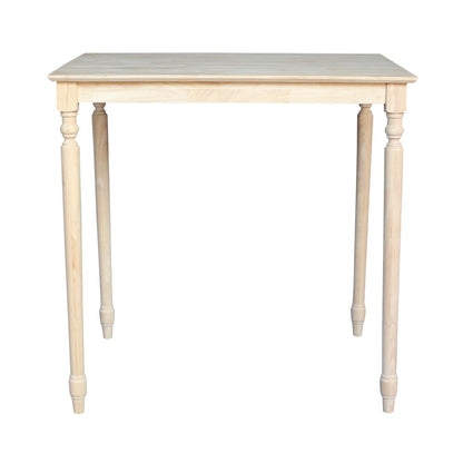 Solid Wood Top Table - Turned Legs