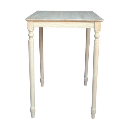 Solid Wood Top Table - Turned Legs